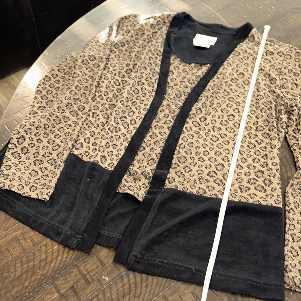 Nina Piccalino Leopard 2 in 1 luxury long sleeve cheetah print tanks w cardigan - Picture 15 of 16
